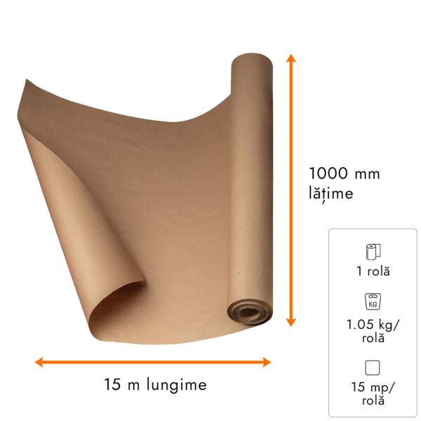 rola hartie ambalare kraft 1000mm x 15m